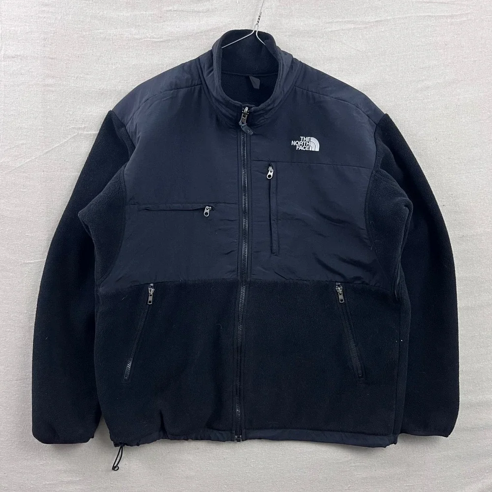 The North Face Denali Fleece Jacket Men Large Black Full Zip Heavyweight Overlay